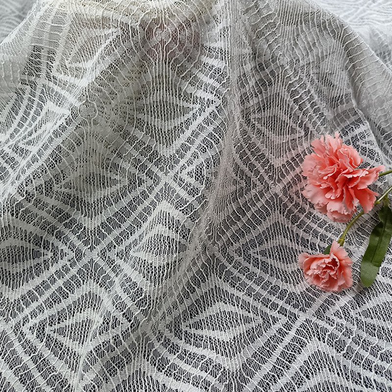 Lace Fabric Dress Geometric Warp Knit for Women's Wear Wholesale Suppl 7